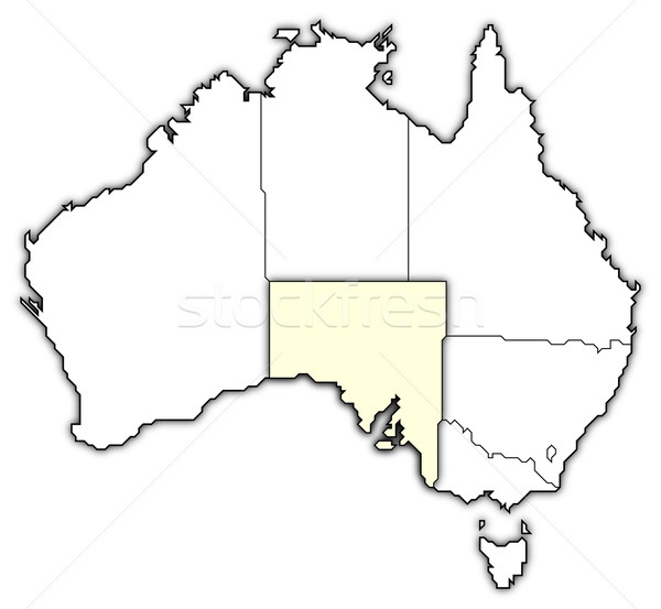 Stok fotoğraf: Harita · Avustralya · güney · avustralya · siyasi · birkaç · güney
