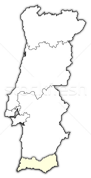 Map of Portugal, Algarve highlighted Stock photo © Schwabenblitz