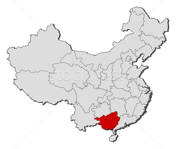 Map of China, Guangxi highlighted Stock photo © Schwabenblitz