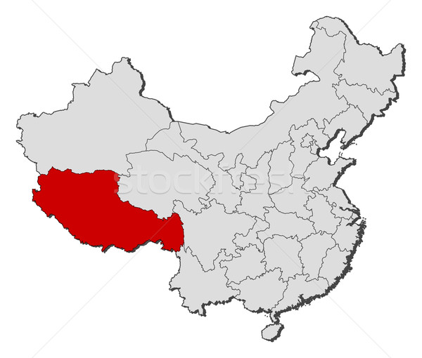 Map of China, Tibet highlighted Stock photo © Schwabenblitz