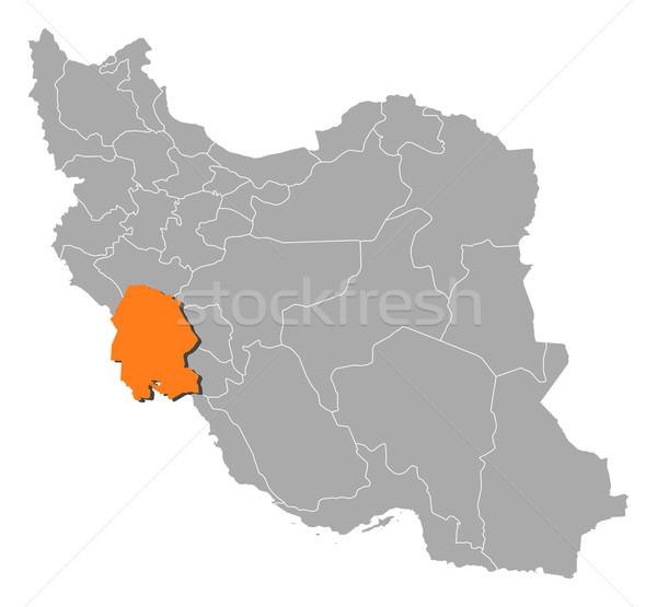 Map of Iran, Khuzestan highlighted Stock photo © Schwabenblitz