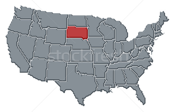 Mapa Estados Unidos Dakota del Sur político resumen Foto stock © Schwabenblitz