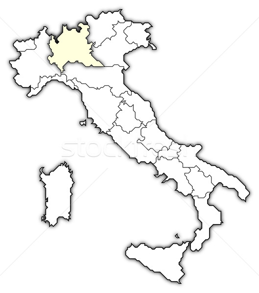 Map of Italy, Lombardy highlighted Stock photo © Schwabenblitz