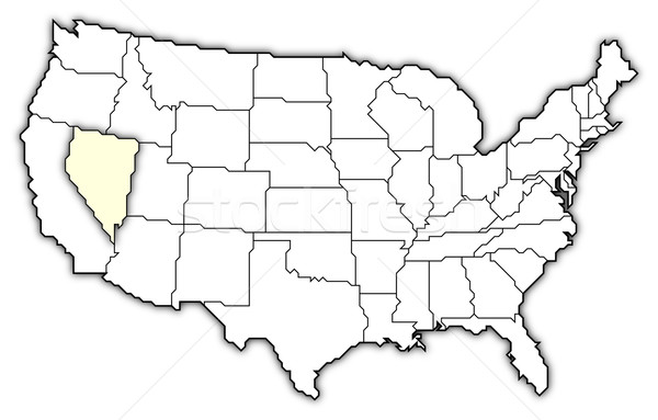 Stock photo: Map of the United States, Nevada highlighted