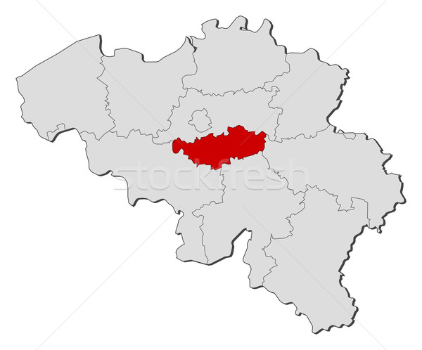 Map of Belgium, Walloon Brabant highlighted Stock photo © Schwabenblitz