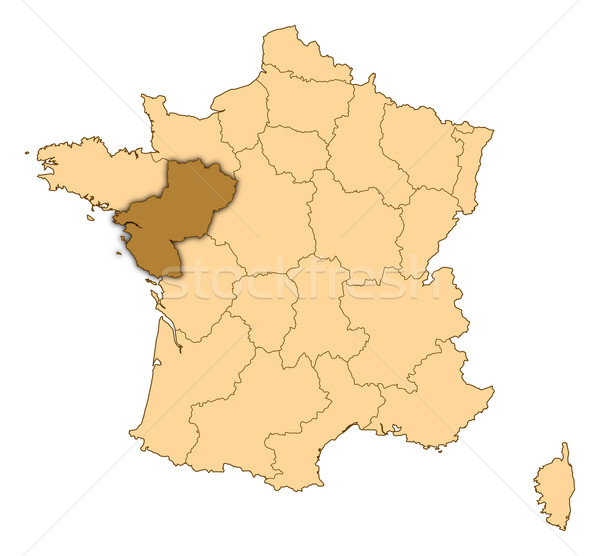 Map of France, Pays de la Loire highlighted Stock photo © Schwabenblitz