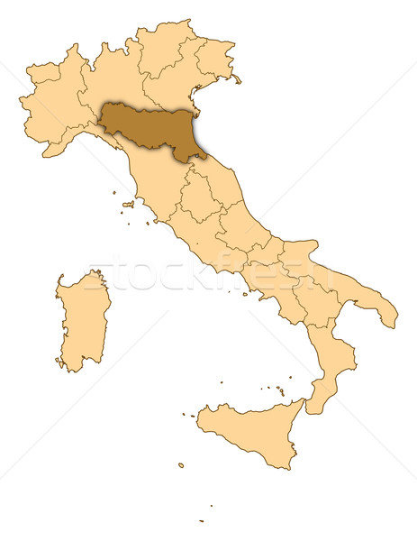 Map of Italy, Emilia-Romagna highlighted Stock photo © Schwabenblitz