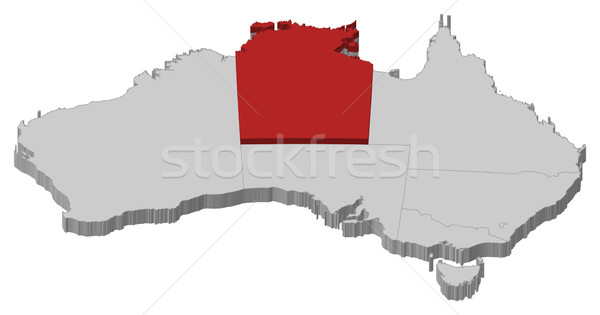 Map of Australia, Northern Treeitory highlighted Stock photo © Schwabenblitz