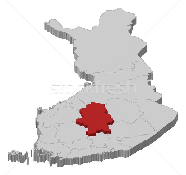 Map of Finland, Central Finland highlighted Stock photo © Schwabenblitz
