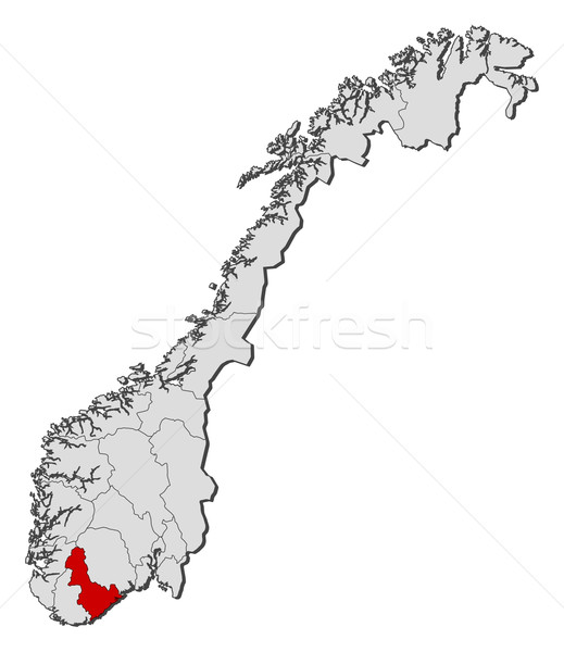 Map of Norway, Aust-Agder highlighted Stock photo © Schwabenblitz