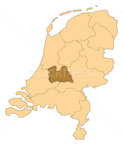 Map of Netherlands, Utrecht highlighted Stock photo © Schwabenblitz