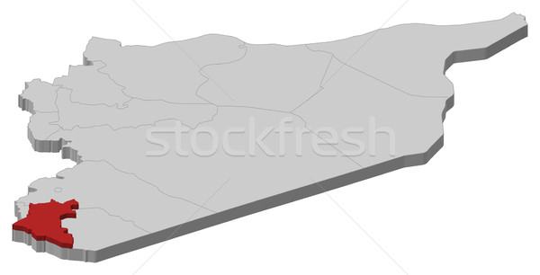 Map of Syria, Daraa highlighted Stock photo © Schwabenblitz