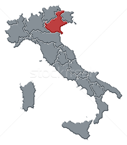 Map of Italy, Veneto highlighted Stock photo © Schwabenblitz