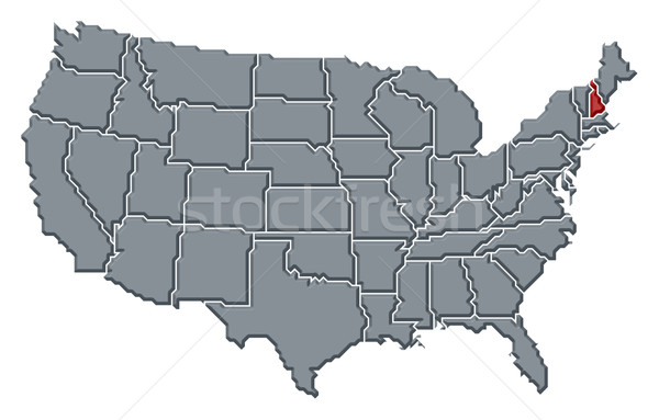 Map of the United States, New Hampshire highlighted Stock photo © Schwabenblitz