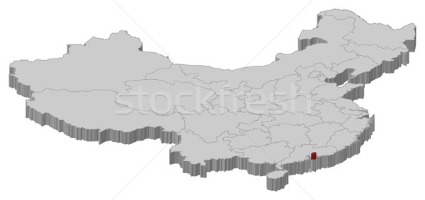 Stock photo: Map of China, Hong Kong highlighted