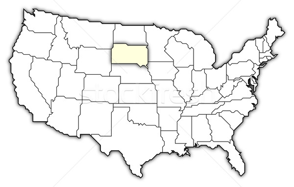 Mapa Estados Unidos Dakota del Sur político resumen Foto stock © Schwabenblitz