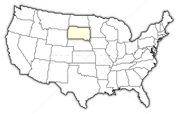 ストックフォト: 地図 · 米国 · サウスダコタ州 · 政治的 · いくつかの · 抽象的な