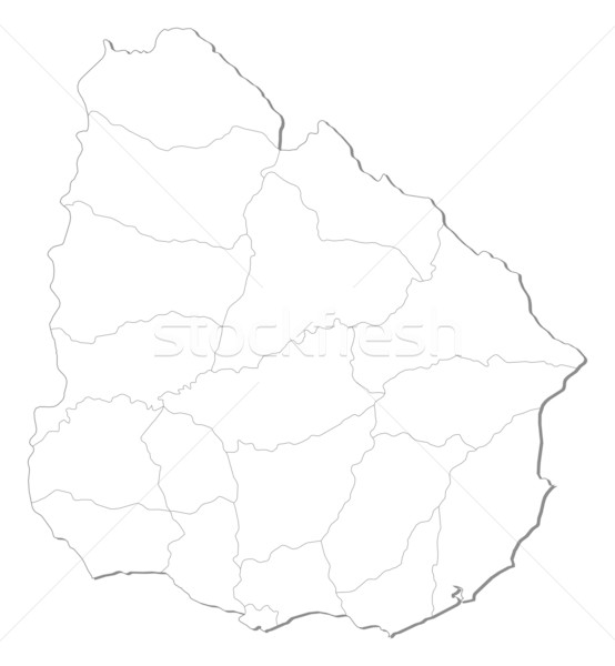 Foto stock: Mapa · Uruguay · político · resumen · tierra