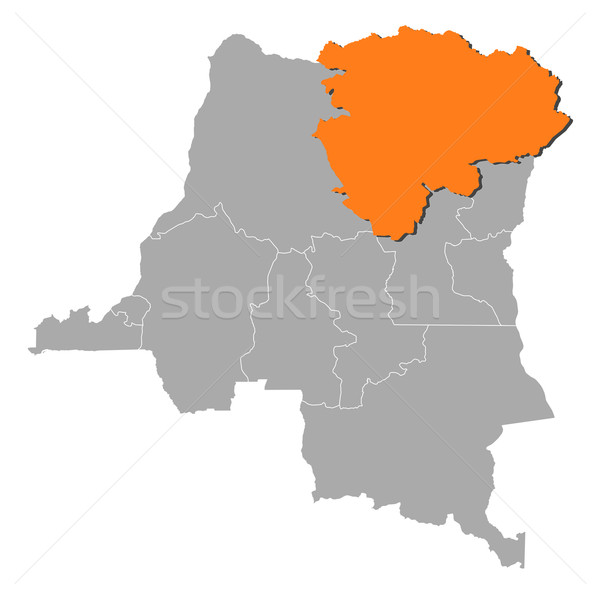 Map of Democratic Republic of the Congo, Orientale highlighted Stock photo © Schwabenblitz