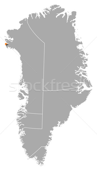 Map of Greenland, Thule Air Base highlighted Stock photo © Schwabenblitz