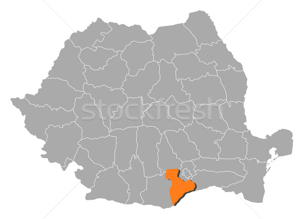 Map of Romania, Giurgiu highlighted Stock photo © Schwabenblitz