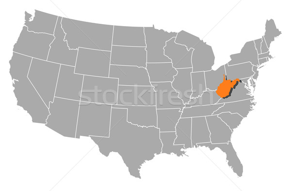 地図 米国 ウェストバージニア州 政治的 いくつかの 抽象的な ストックフォト © Schwabenblitz