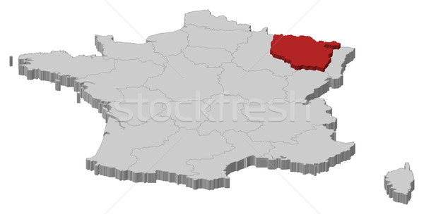 Map of France, Lorraine highlighted Stock photo © Schwabenblitz