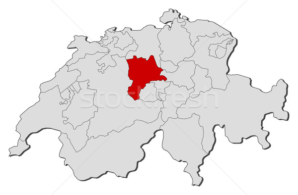 Map of Swizerland, Lucerne highlighted Stock photo © Schwabenblitz