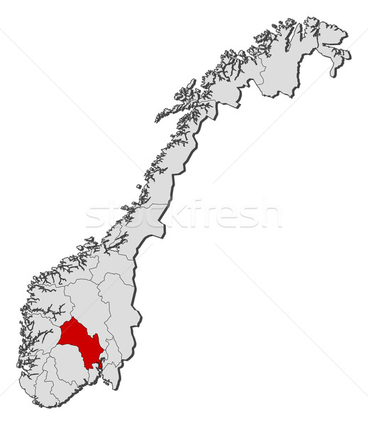 Map of Norway, Buskerud highlighted Stock photo © Schwabenblitz