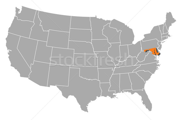 Map of the United States, Maryland highlighted Stock photo © Schwabenblitz