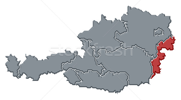 Map of Austria, Burgenland highlighted Stock photo © Schwabenblitz