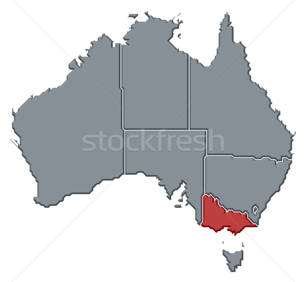Stock photo: Map of Australia, Victoria highlighted