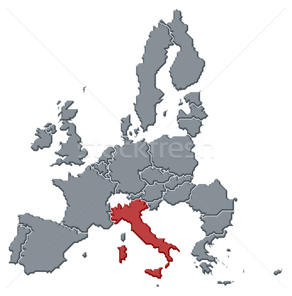 Stock photo: Map of the European Union, Italy highlighted