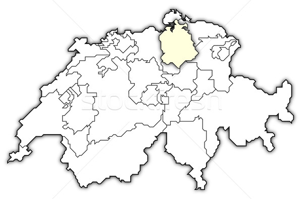 Map of Swizerland, Zurich highlighted Stock photo © Schwabenblitz