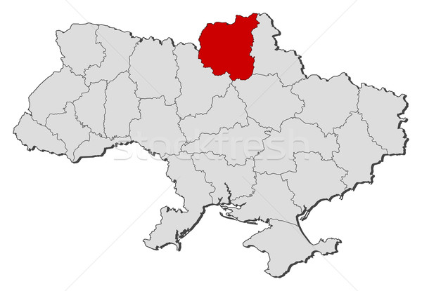 Map of Ukraine, Chernihiv highlighted Stock photo © Schwabenblitz