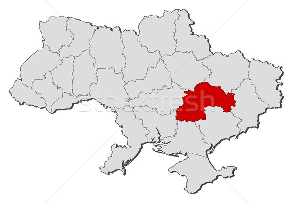 Map of Ukraine, Dnipropetrovsk highlighted Stock photo © Schwabenblitz