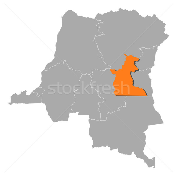 Map of Democratic Republic of the Congo, Maniema highlighted Stock photo © Schwabenblitz