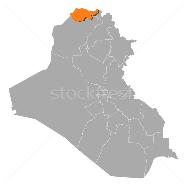 Map of Iraq, Dohuk highlighted Stock photo © Schwabenblitz