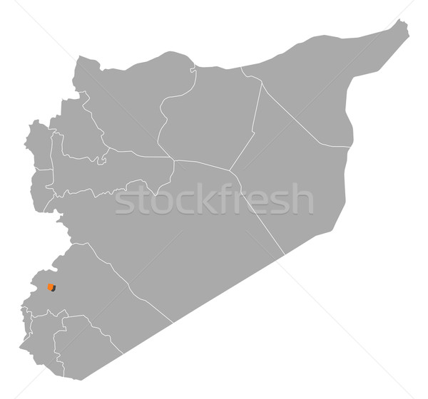 Map of Syria, Damascus highlighted Stock photo © Schwabenblitz