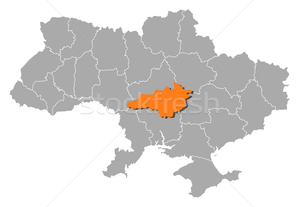 Map of Ukraine, Kirovohrad highlighted Stock photo © Schwabenblitz