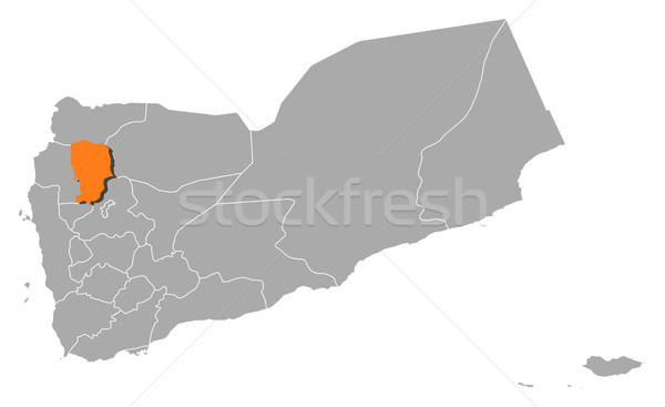 Map of Yemen, Amran highlighted Stock photo © Schwabenblitz