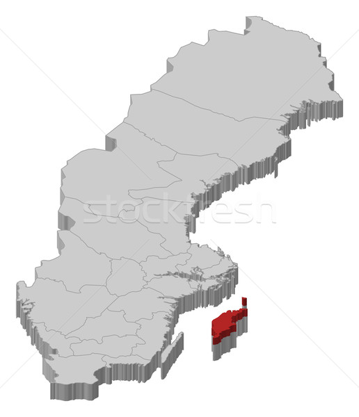 Map of Sweden, Gotland County highlighted Stock photo © Schwabenblitz