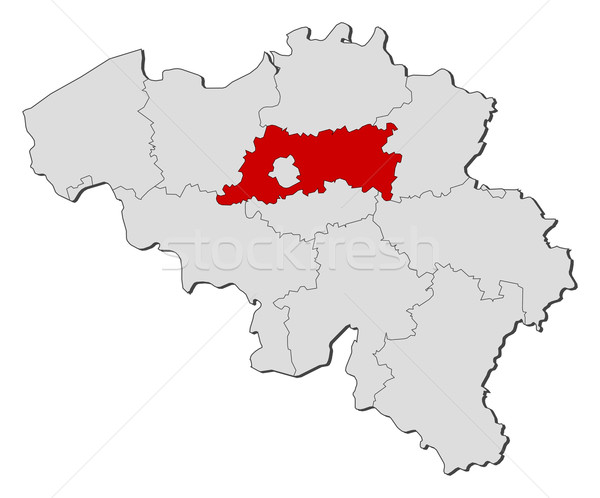 Map of Belgium, Flemish Brabant highlighted Stock photo © Schwabenblitz