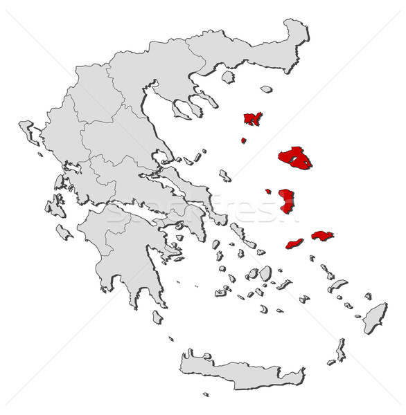 Map of Greece, North Aegean highlighted Stock photo © Schwabenblitz