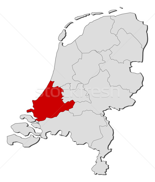 Map of Netherlands, South Holland highlighted Stock photo © Schwabenblitz