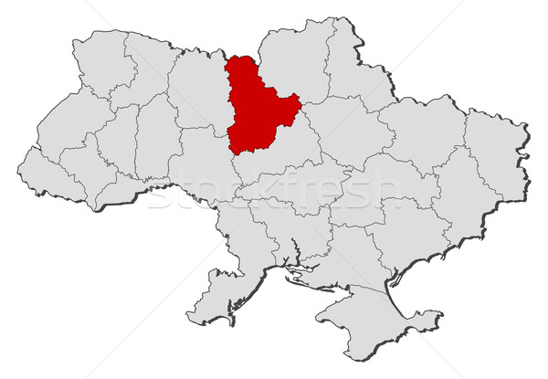 Map of Ukraine, Kiev highlighted Stock photo © Schwabenblitz