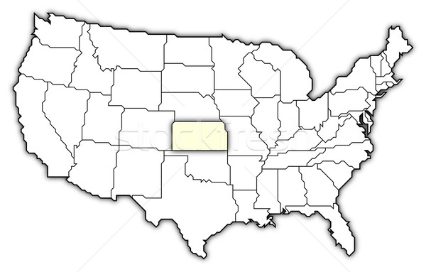 Imagine de stoc: Hartă · Statele · Unite · Kansas · politic · abstract