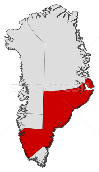 Map of Greenland, Sermersooq highlighted Stock photo © Schwabenblitz