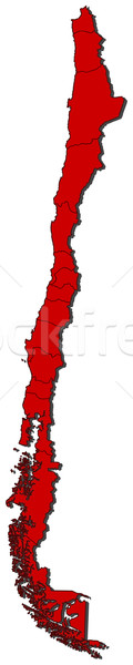 Harita Şili siyasi birkaç bölgeler soyut Stok fotoğraf © Schwabenblitz