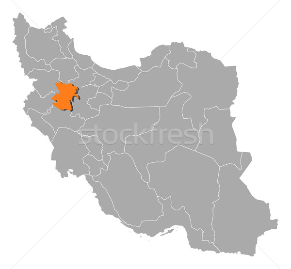 Map of Iran, Hamedan highlighted Stock photo © Schwabenblitz